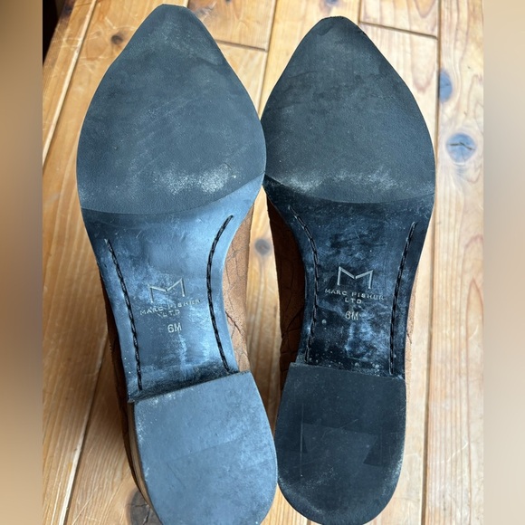 Brown Crocodile-Patterned Marc Fisher Ankle Boots - Picture 4 of 8